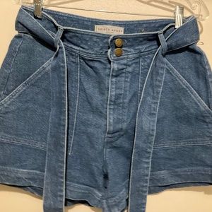 dark denim cargo shorts with sash Medium